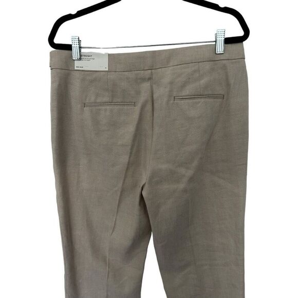 Ann Taylor The STRAIGHT Cream Linen Blend Business Pants Size 10 officewear NWT - Picture 6 of 15
